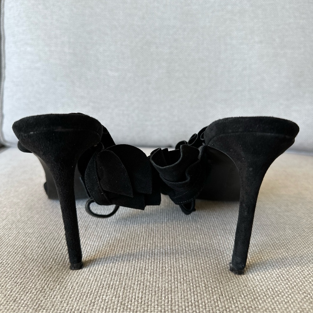 Banana Republic Suede Jackie Heel Sandals Black Size 8.5 - Picture 3 of 9